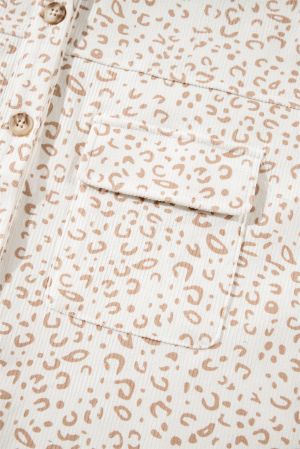 Women’s Leopard Print Shirt Jacket with Relaxed Fit