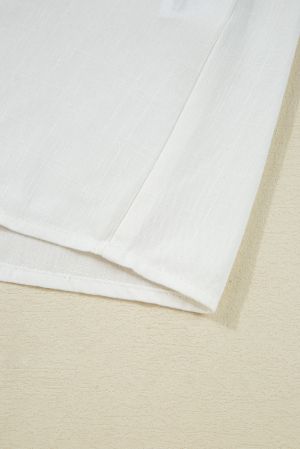 Women’s White Blouse with Collar, Buttons and Voluminous Sleeves