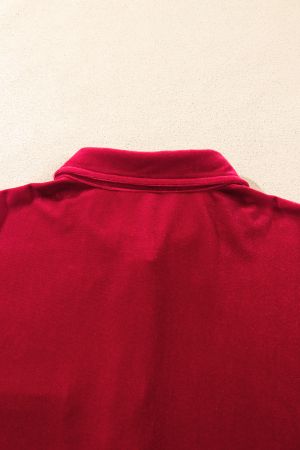 Women’s Velvet Shirt with Pocket and Long Sleeves