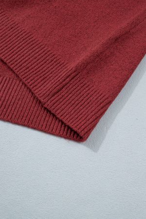 Women’s Knitted Sweater with Winter Pattern and High Neck