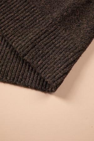 Women’s Knitted Sweater with Winter Pattern and High Neck