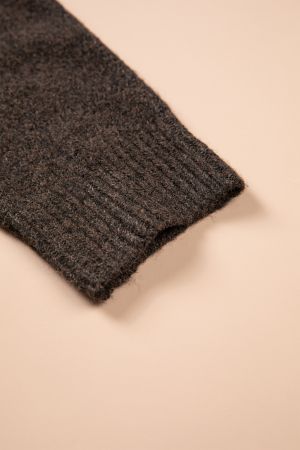 Women’s Knitted Sweater with Winter Pattern and High Neck