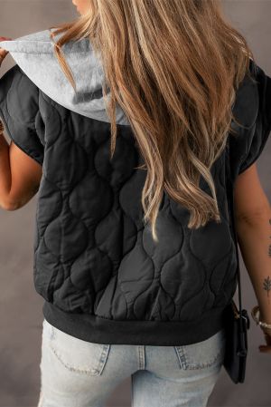 Women’s Quilted Vest with Hood and Zip Closure