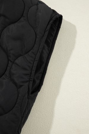 Women’s Quilted Vest with Hood and Zip Closure