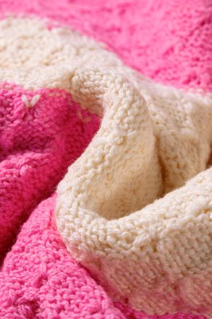 Women’s Cream and Pink Striped Knitted Sweater