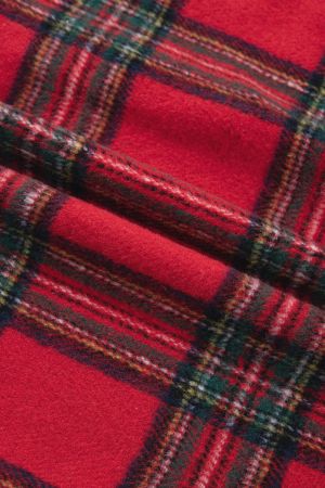 Women's Red Plaid Shirt Jacket (Shacket) with Buttons