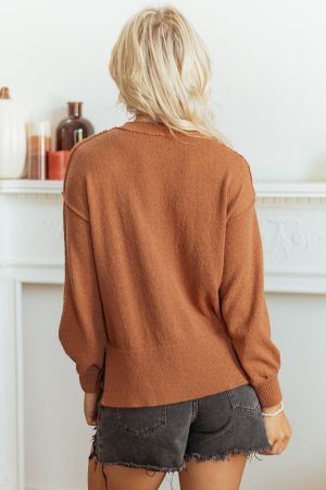 Women's Oversized Christmas Sweater with Gingerbread Print